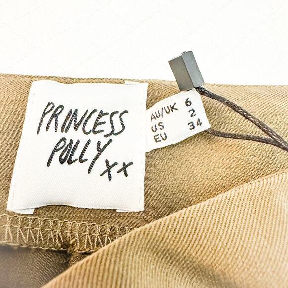 Princess Polly Euro Pants Brown Flare Hem Dress Pants Size 2 NWT - Picture 7 of 10